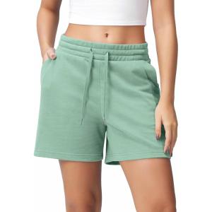 image:imageODODOS Womens Sweat Shorts 5 Cotton French Terry High Waist Workout Casual Lounge Shorts with PocketsLichen