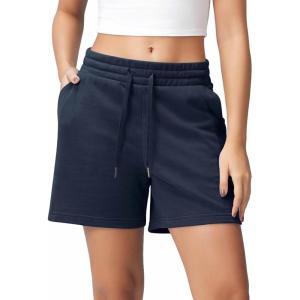 image:imageODODOS Womens Sweat Shorts 5 Cotton French Terry High Waist Workout Casual Lounge Shorts with PocketsNavy