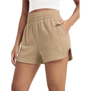 image:imageODODOS Womens Sweat Shorts Cotton French Terry Curved Hem Workout Casual Relaxed Lounge Shorts with PocketsIncense