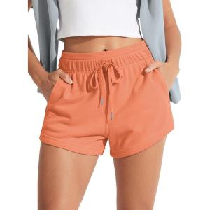 image:imageODODOS Womens Sweat Shorts with Pockets Cotton French Terry Drawstring Summer Workout Casual Lounge ShortsDusted Clay
