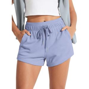 image:imageODODOS Womens Sweat Shorts with Pockets Cotton French Terry Drawstring Summer Workout Casual Lounge ShortsJacaranda