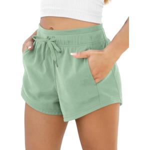 image:imageODODOS Womens Sweat Shorts with Pockets Cotton French Terry Drawstring Summer Workout Casual Lounge ShortsLichen