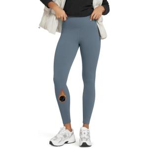 image:imageODODOS Womens Thermal Bonded Fleece Lined Leggings  Thick Warm Winter High Waisted Yoga Pants with Back Pocket  25  28Blue Gray