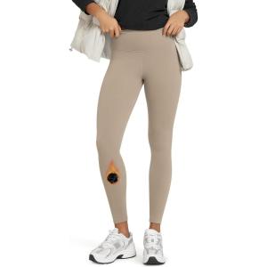 image:imageODODOS Womens Thermal Bonded Fleece Lined Leggings  Thick Warm Winter High Waisted Yoga Pants with Back Pocket  25  28Dark Beige