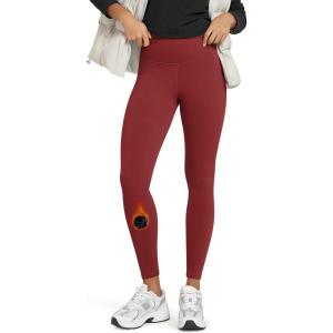 image:imageODODOS Womens Thermal Bonded Fleece Lined Leggings  Thick Warm Winter High Waisted Yoga Pants with Back Pocket  25  28Red Dahlia