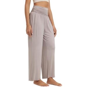 image:imageODODOS Womens Wide Leg Palazzo Lounge Pants with Pockets Light Weight Loose Comfy Casual Pajama Pants26283032 InseamLight Beigeno Pocket
