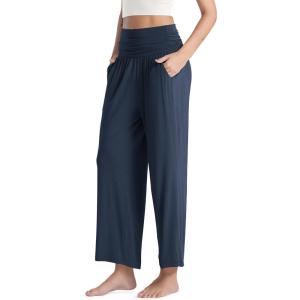 image:imageODODOS Womens Wide Leg Palazzo Lounge Pants with Pockets Light Weight Loose Comfy Casual Pajama Pants26283032 InseamMidnight