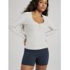 image:imageODODOS Womens Long Sleeve Henley TShirt  Ultra Soft odSTRATUM Tech Tee UPF 50 Button VNeck TopSalt Heather