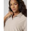 image:imageODODOS Womens Performance Short Sleeve Polo Shirts  Ultra Soft odSTRATUM Tech Tee UPF 50 Relaxed Crop TopEcru Heather