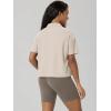 image:imageODODOS Womens Performance Short Sleeve Polo Shirts  Ultra Soft odSTRATUM Tech Tee UPF 50 Relaxed Crop TopEcru Heather