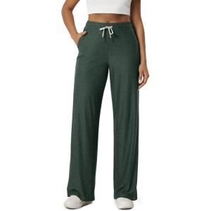 image:imageODODOS Womens Essential Wide Leg Pants  Ultra Soft odSTRATUM Tech Drawstring Relaxed Casual Pants with Pockets 29 InseamAspen Heather