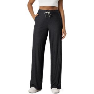 image:imageODODOS Womens Essential Wide Leg Pants  Ultra Soft odSTRATUM Tech Drawstring Relaxed Casual Pants with Pockets 29 InseamBlack Heather