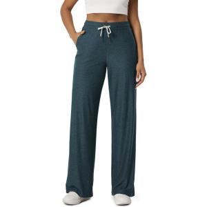 image:imageODODOS Womens Essential Wide Leg Pants  Ultra Soft odSTRATUM Tech Drawstring Relaxed Casual Pants with Pockets 29 InseamNavy Heather