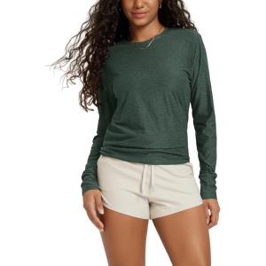 image:imageODODOS Womens Long Sleeve Crewneck Tee  UltraSoft odSTRATUM Tech Performance TShirts UPF 50 Daily Pullover TopsAspen Heather