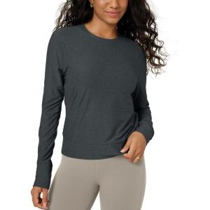 image:imageODODOS Womens Long Sleeve Crewneck Tee  UltraSoft odSTRATUM Tech Performance TShirts UPF 50 Daily Pullover TopsCharcoal Heather