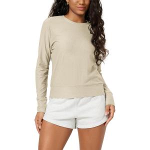 image:imageODODOS Womens Long Sleeve Crewneck Tee  UltraSoft odSTRATUM Tech Performance TShirts UPF 50 Daily Pullover TopsGarden Glade Heather