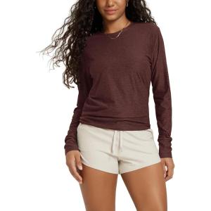 image:imageODODOS Womens Long Sleeve Crewneck Tee  UltraSoft odSTRATUM Tech Performance TShirts UPF 50 Daily Pullover TopsJava Heather