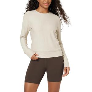 image:imageODODOS Womens Long Sleeve Crewneck Tee  UltraSoft odSTRATUM Tech Performance TShirts UPF 50 Daily Pullover TopsMilkweed Heather