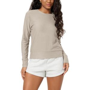 image:imageODODOS Womens Long Sleeve Crewneck Tee  UltraSoft odSTRATUM Tech Performance TShirts UPF 50 Daily Pullover TopsMocha Heather