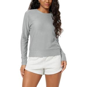 image:imageODODOS Womens Long Sleeve Crewneck Tee  UltraSoft odSTRATUM Tech Performance TShirts UPF 50 Daily Pullover TopsPale Grey Heather