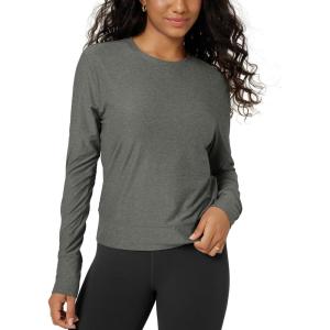 image:imageODODOS Womens Long Sleeve Crewneck Tee  UltraSoft odSTRATUM Tech Performance TShirts UPF 50 Daily Pullover TopsSmoke Heather