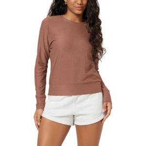 image:imageODODOS Womens Long Sleeve Crewneck Tee  UltraSoft odSTRATUM Tech Performance TShirts UPF 50 Daily Pullover TopsTamarind Heather