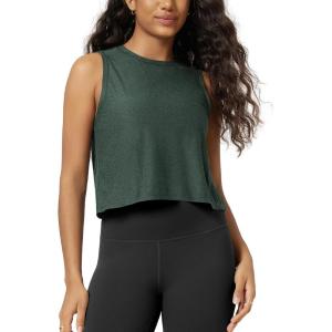 image:imageODODOS Womens Performance Tank Ultra Soft odSTRATUM Tech Sleeveless Tee Shirts High Crew Neck Pullover TopAspen Heather