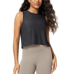 image:imageODODOS Womens Performance Tank Ultra Soft odSTRATUM Tech Sleeveless Tee Shirts High Crew Neck Pullover TopBlack Heather