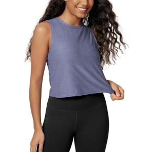 image:imageODODOS Womens Performance Tank Ultra Soft odSTRATUM Tech Sleeveless Tee Shirts High Crew Neck Pullover TopCosmic Heather
