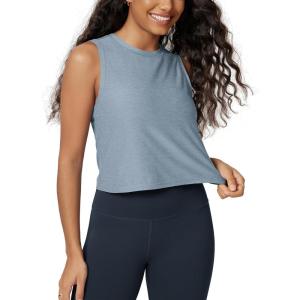 image:imageODODOS Womens Performance Tank Ultra Soft odSTRATUM Tech Sleeveless Tee Shirts High Crew Neck Pullover TopDusty Blue Heather