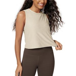 image:imageODODOS Womens Performance Tank Ultra Soft odSTRATUM Tech Sleeveless Tee Shirts High Crew Neck Pullover TopGarden Glade Heather