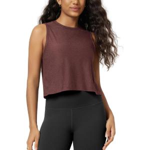image:imageODODOS Womens Performance Tank Ultra Soft odSTRATUM Tech Sleeveless Tee Shirts High Crew Neck Pullover TopJava Heather