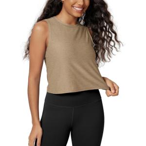 image:imageODODOS Womens Performance Tank Ultra Soft odSTRATUM Tech Sleeveless Tee Shirts High Crew Neck Pullover TopKhaki Heather
