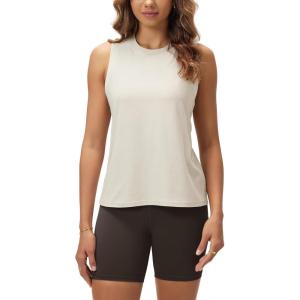image:imageODODOS Womens Performance Tank Ultra Soft odSTRATUM Tech Sleeveless Tee Shirts High Crew Neck Pullover TopMilkweed Heather