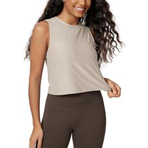 image:imageODODOS Womens Performance Tank Ultra Soft odSTRATUM Tech Sleeveless Tee Shirts High Crew Neck Pullover TopMocha Heather