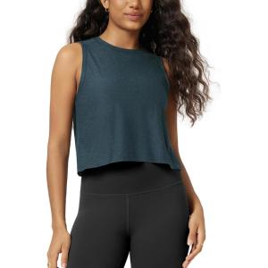 image:imageODODOS Womens Performance Tank Ultra Soft odSTRATUM Tech Sleeveless Tee Shirts High Crew Neck Pullover TopNavy Heather