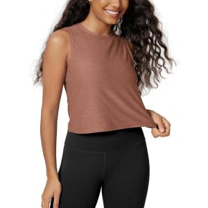 image:imageODODOS Womens Performance Tank Ultra Soft odSTRATUM Tech Sleeveless Tee Shirts High Crew Neck Pullover TopTamarind Heather
