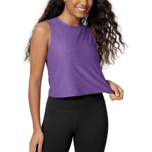 image:imageODODOS Womens Performance Tank Ultra Soft odSTRATUM Tech Sleeveless Tee Shirts High Crew Neck Pullover TopUltra Violet Heather