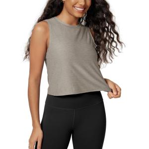 image:imageODODOS Womens Performance Tank Ultra Soft odSTRATUM Tech Sleeveless Tee Shirts High Crew Neck Pullover TopWarm Grey Heather