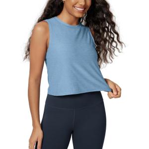 image:imageODODOS Womens Performance Tank Ultra Soft odSTRATUM Tech Sleeveless Tee Shirts High Crew Neck Pullover TopWashed Denim Heather