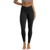 image:imageODODOS Cloud Feeling Ruched Yoga Leggings for Women 25  28 High Waist Crossover Yoga PantsBlack