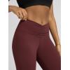 image:imageODODOS Cloud Feeling Ruched Yoga Leggings for Women 25  28 High Waist Crossover Yoga PantsBurgundy