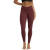 image:imageODODOS Cloud Feeling Ruched Yoga Leggings for Women 25  28 High Waist Crossover Yoga PantsBurgundy