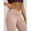 image:imageODODOS Cloud Feeling Ruched Yoga Leggings for Women 25  28 High Waist Crossover Yoga PantsDusty Pink