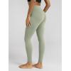 image:imageODODOS Cloud Feeling Ruched Yoga Leggings for Women 25  28 High Waist Crossover Yoga PantsLime Stone