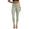 image:imageODODOS Cloud Feeling Ruched Yoga Leggings for Women 25  28 High Waist Crossover Yoga PantsLime Stone