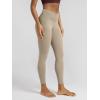 image:imageODODOS Cloud Feeling Ruched Yoga Leggings for Women 25  28 High Waist Crossover Yoga PantsShaker Beige