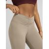 image:imageODODOS Cloud Feeling Ruched Yoga Leggings for Women 25  28 High Waist Crossover Yoga PantsShaker Beige