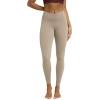 image:imageODODOS Cloud Feeling Ruched Yoga Leggings for Women 25  28 High Waist Crossover Yoga PantsShaker Beige