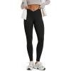image:imageODODOS Womens Buttery Soft Cross Waist Leggings 25  28 Crossover High Rise Lounge Yoga PantsBlack